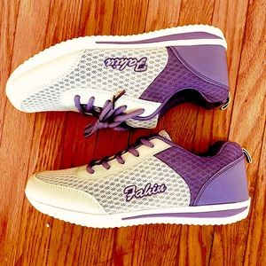 New Purple + Grey Breathable Running Shoes.